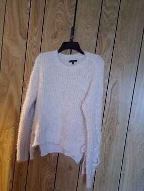 My Michelle Cream Fuzzy Crewneck Sweater